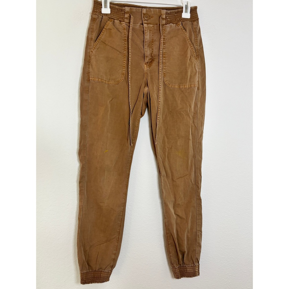 American Eagle Brown Utility Joggers Smocked Waist Drawstring Pants Size 10